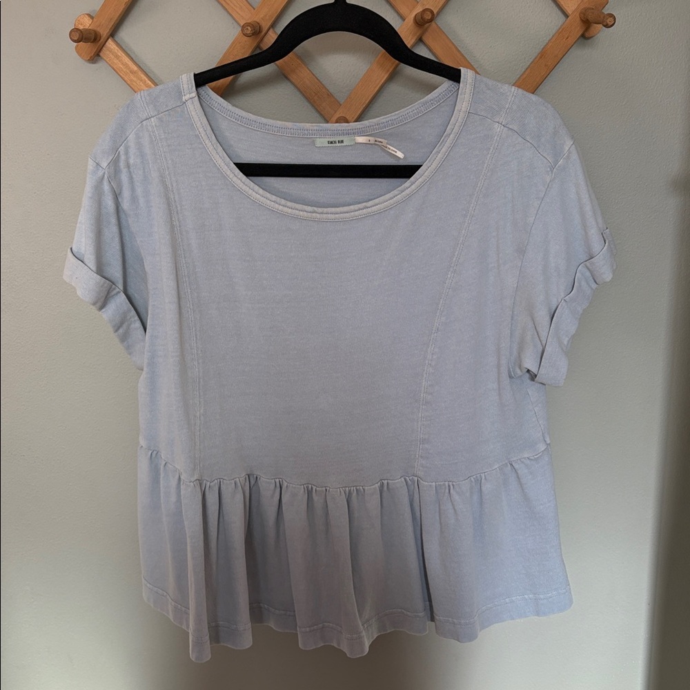 Light Blue Peplum Top - kimchi Blue brand